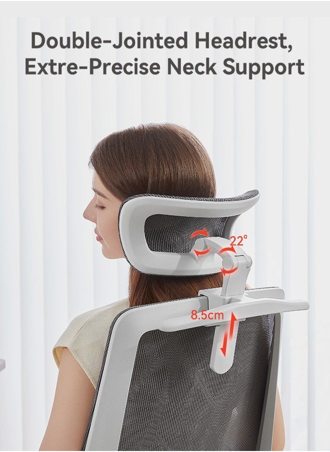 SIHOO SIHOO M59AS-M301 Ergonomic Office Chair, Upgrade the large cushions,Breathable Mesh Desk Chair with Dual Back Design, Swivel Task Chair, Adjustable Height Gaming Chair(Grey)  - Image 5