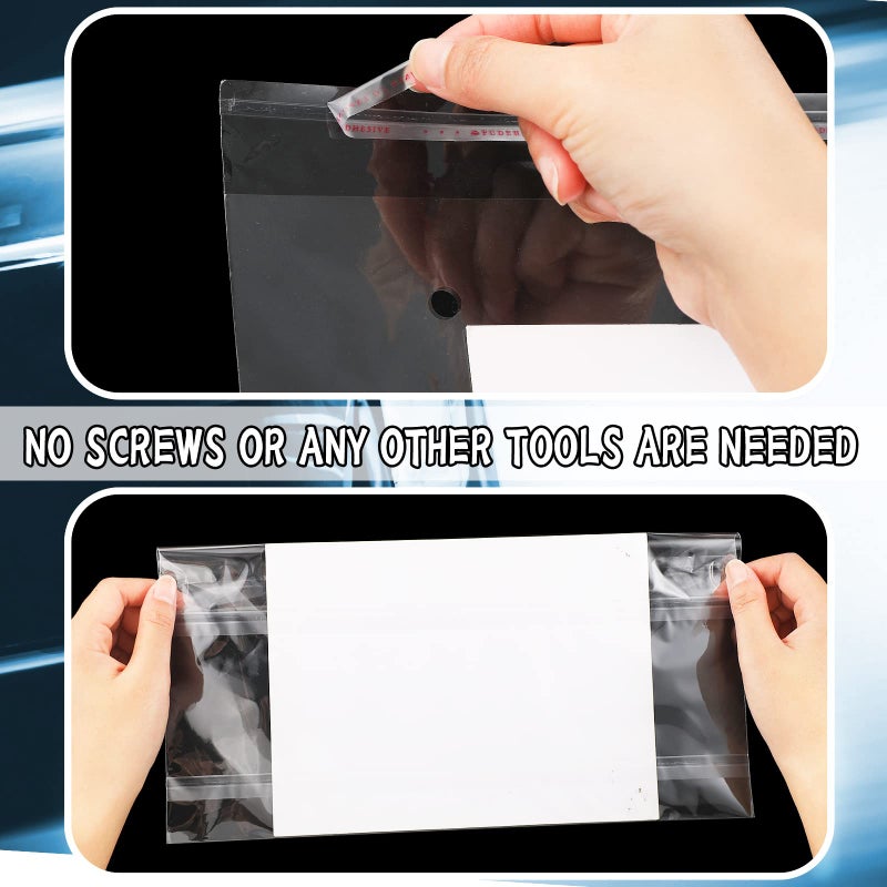 Fiada 200 Pcs License Plate Protector Plate Cover Temporary Tag Cover for License Holder Dealer Tag with Adhesive for Car Auto Dealership, 8 Mil, 11.8 x 7.5 Inches - Image 5