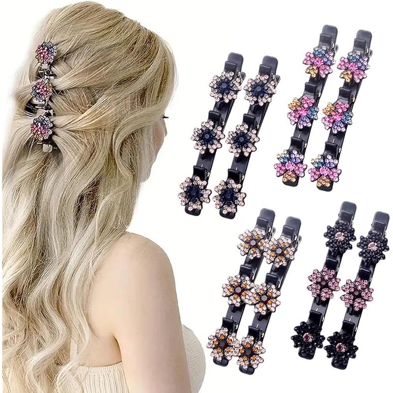 Fauppt 8 PCS Sparkling Crystal Stone Braided Hair Clips Girls,2025 Hair Clips for Women,Hair Clips for Thin Thick Curly Hair,Small Hair Clips Hair Braid Clips for Home Use (8pc) - Image 1