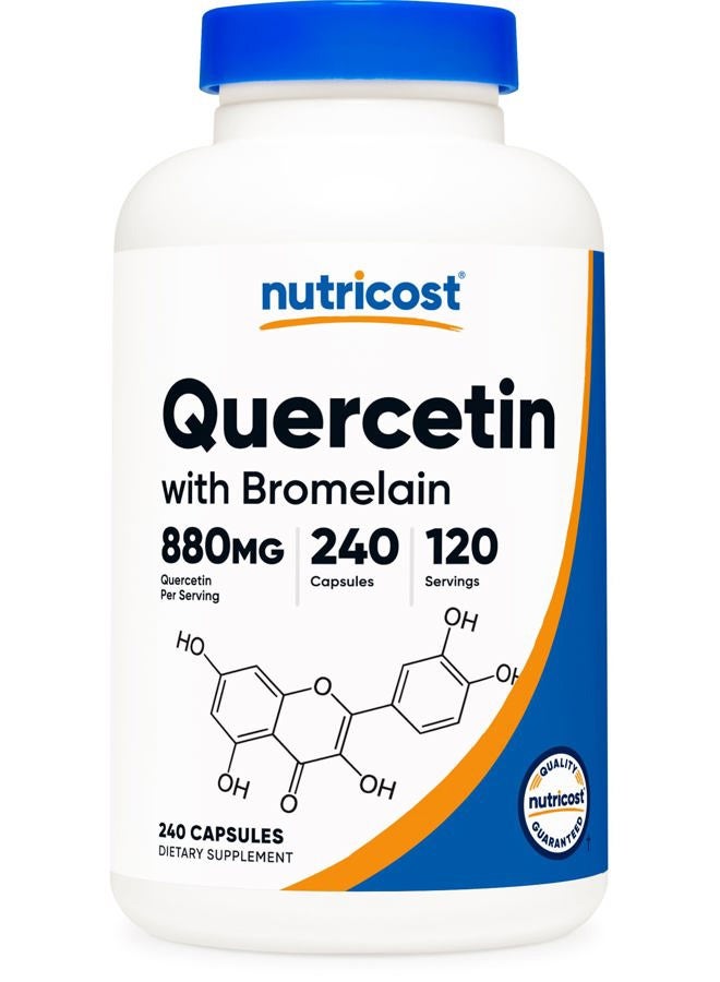 Nutricost Quercetin 880mg, 240 Vegetarian Capsules with Bromelain (165mg) - 120 Servings (440mg Quercetin Per Cap) - Gluten Free, Non-GMO - Image 1