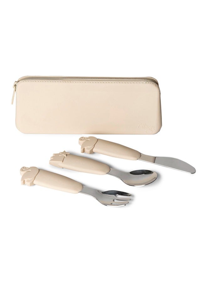 Citron Silicone Cutlery Set With Pouch Ballerina - Eco - Friendly Utensils For On - The - Go - Dining  - Image 1