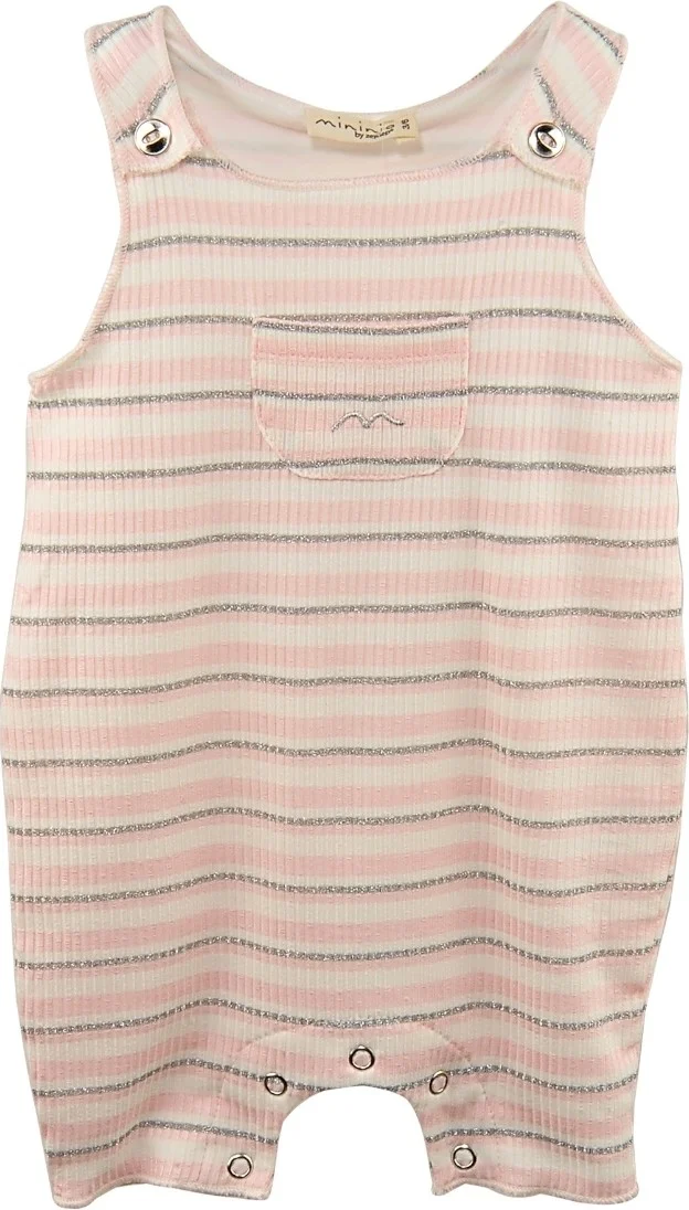 مينينو Baby Girl Pink Glittery Snap-On Jumpsuit and Headband Set (3-24 MONTH)