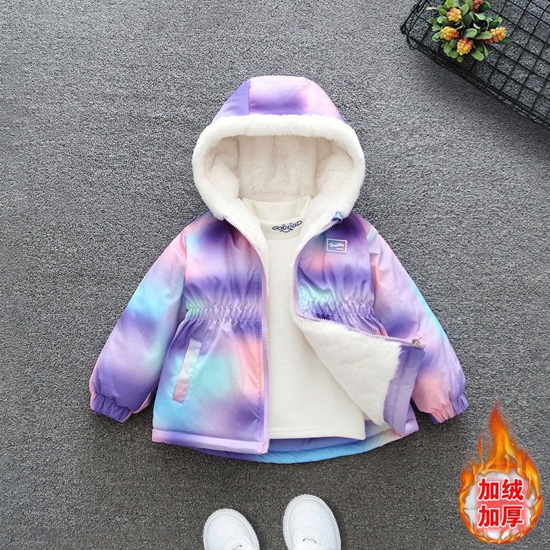 Girls' Outwears Kidsren'S Winter Style Velvet Tops Baby Winter Clothes Fashionable Jackets - Image 4
