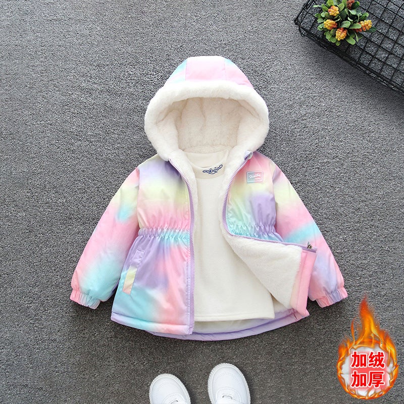 Girls' Outwears Kidsren'S Winter Style Velvet Tops Baby Winter Clothes Fashionable Jackets - Image 5