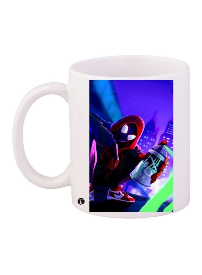 RYN Spider-Man Printed Coffee Mug White/Blue/Green 11ounce