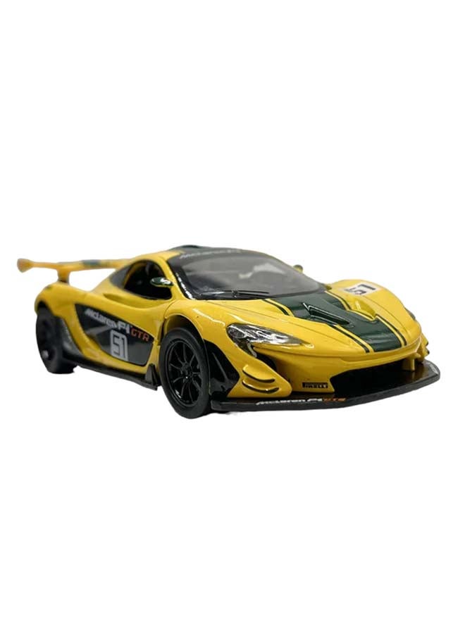 D-Power ماكلارين P1™ GTR أصفر | نموذج معدني، عنصر مميز لجمع المتعلقات، سيارات فائقة | سيارات لعبة، نموذج سيارة معدني بنموذج سحب للخلف | الحجم 1:32، للأطفال 3+  - Image 3