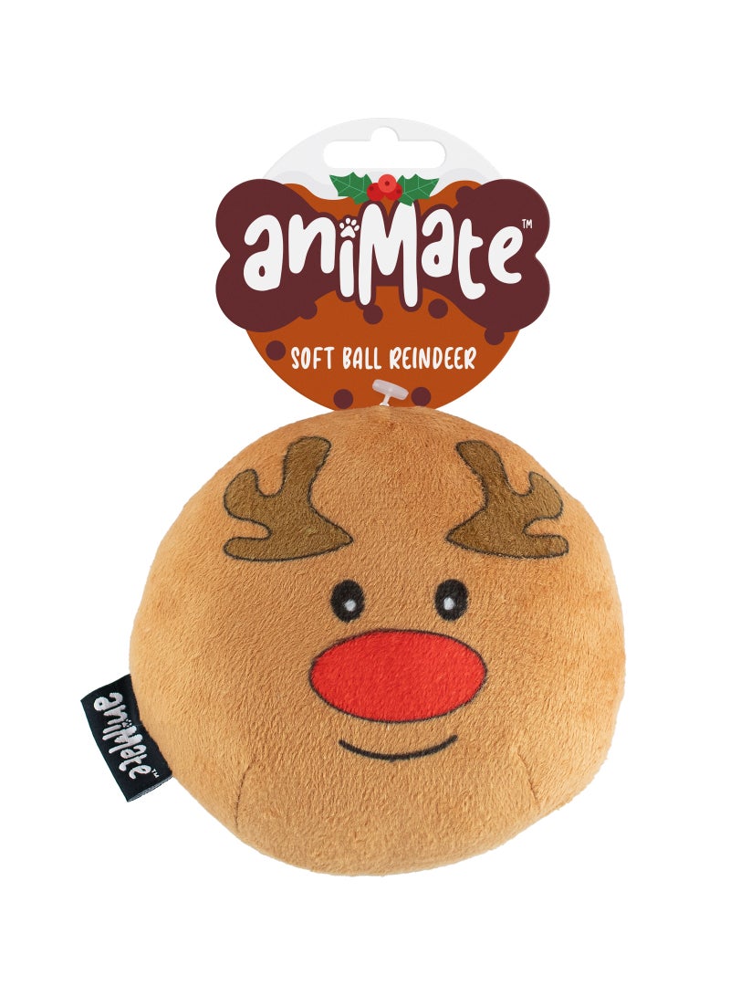 Webbox Christmas Character Soft Ball Reindeer Dog Toy