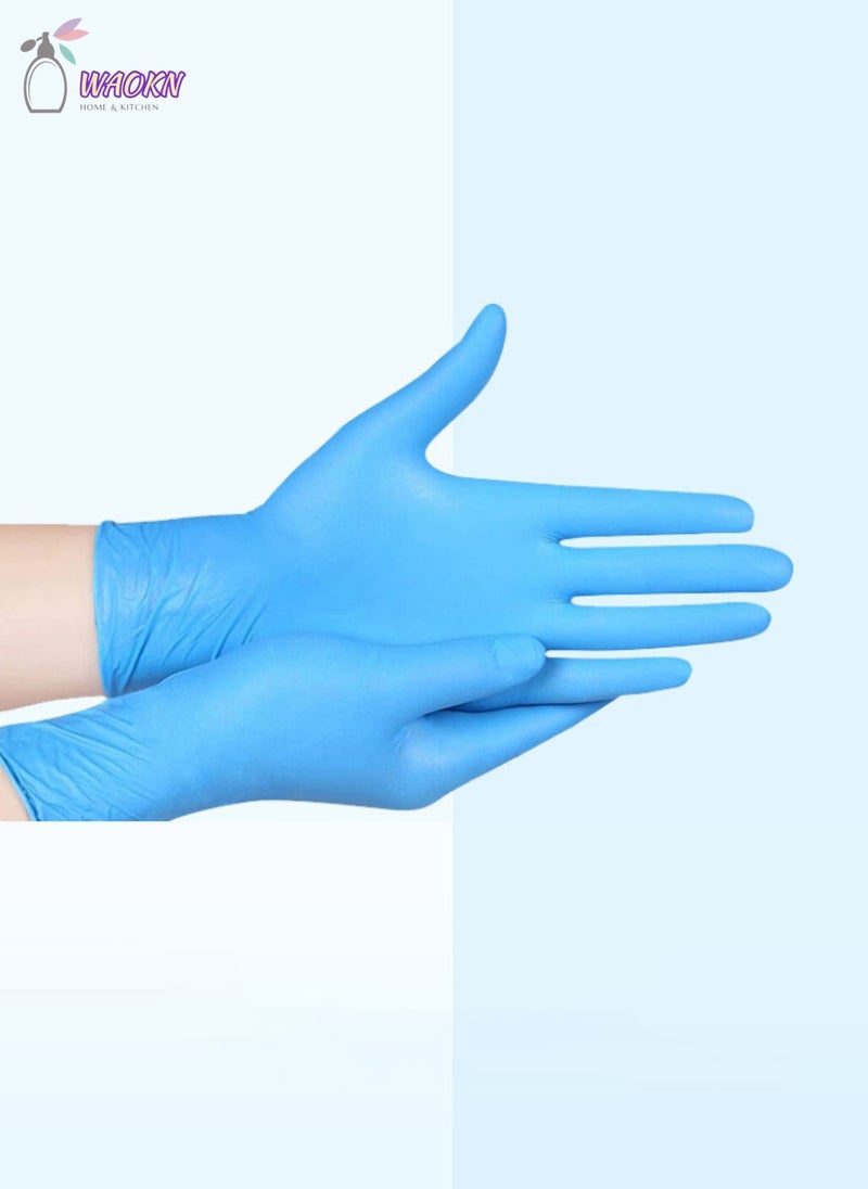 WAOKN 100-Piece Disposable Pure Nitrile Exam Gloves Food Grade Protective Gloves Powder Free Latex Free non-sterile Ambidextrous Cleaning & Cooking Gloves Blue - Image 5