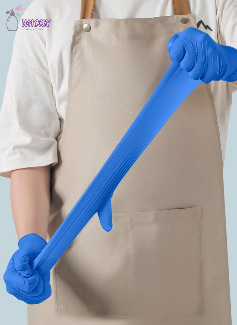 WAOKN 100-Piece Disposable Pure Nitrile Exam Gloves Food Grade Protective Gloves Powder Free Latex Free non-sterile Ambidextrous Cleaning & Cooking Gloves Blue - Image 4