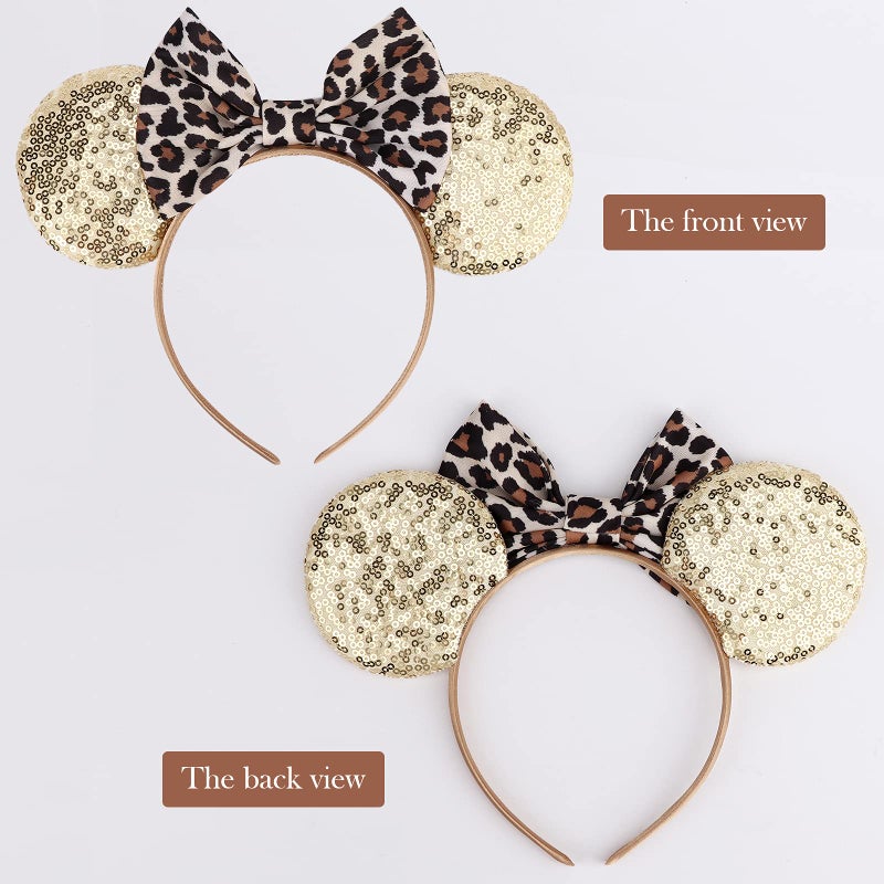 DRESHOW Mouse Ears Bow Headbands Glitter Party Decoration Cosplay Costume for Women - Image 4