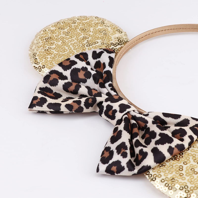 DRESHOW Mouse Ears Bow Headbands Glitter Party Decoration Cosplay Costume for Women - Image 3