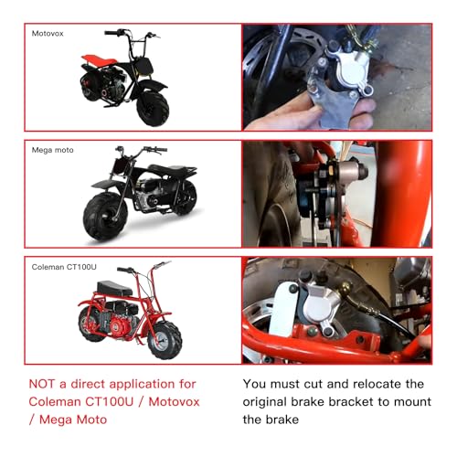 GREHUA Upgraded Mini Bike Hydraulic Brake Kit Compatible with Baja Doodle Bug DB30 Blitz Racer Dirt Bug Predator 79cc 97cc 2.8hp Minibike Parts with Master Cylinder Caliper Pads Assembly - Image 5