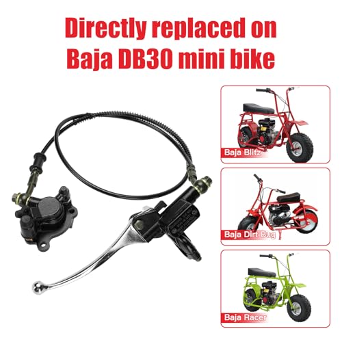 GREHUA Upgraded Mini Bike Hydraulic Brake Kit Compatible with Baja Doodle Bug DB30 Blitz Racer Dirt Bug Predator 79cc 97cc 2.8hp Minibike Parts with Master Cylinder Caliper Pads Assembly - Image 4