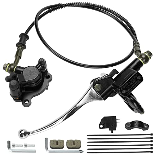 GREHUA Upgraded Mini Bike Hydraulic Brake Kit Compatible with Baja Doodle Bug DB30 Blitz Racer Dirt Bug Predator 79cc 97cc 2.8hp Minibike Parts with Master Cylinder Caliper Pads Assembly - Image 1