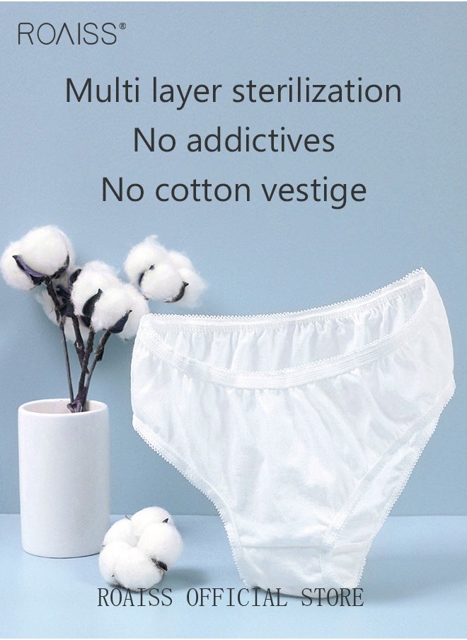 roaiss - 15 packs of women's disposable underwear pregnant women confinement postpartum sterile high-elastic underwear mid-waist hygienic soft underwear independent set underwear white - Image 1
