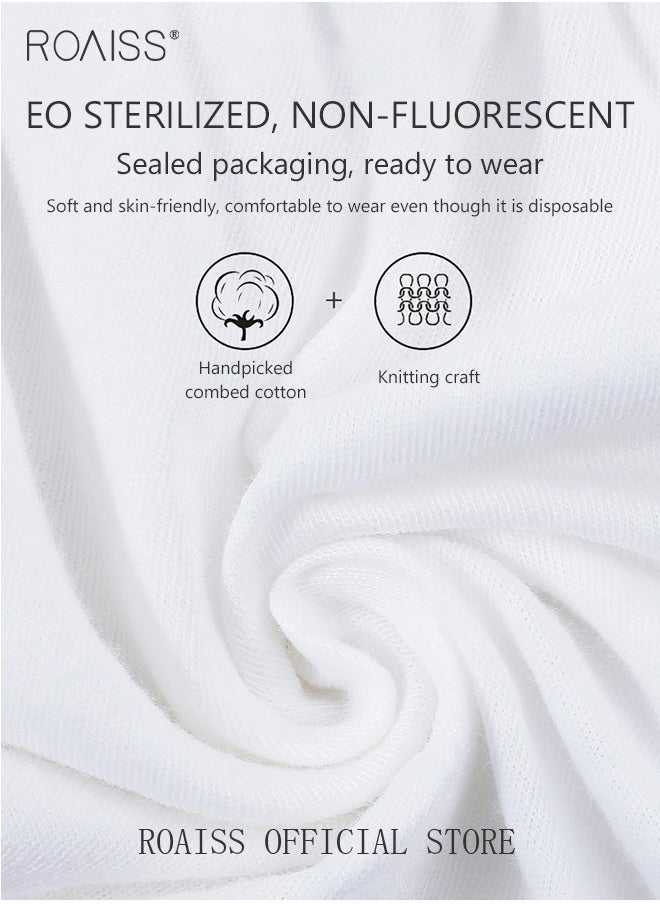 roaiss - 15 packs of women's disposable underwear pregnant women confinement postpartum sterile high-elastic underwear mid-waist hygienic soft underwear independent set underwear white - Image 1