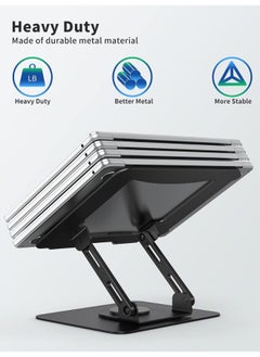 Ergonomic desk computer riser, laptop stand with 360° rotating base, foldable laptop mount, adjustable height, multi-angle, and stable metal holder for notebook PCs ranging in size from 10.6" to 15.6". - pzsku/ZE63A1710F37722D16E86Z/45/_/1739891064/b7dd6dc2-b546-4f9f-90ca-2284743ec8f6