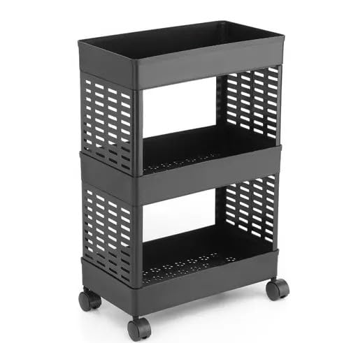 MASHUR FAB Kitchen Storage Trolley | 3-Layer Plastic Rack with Wheels for Vegetables, Fruits & Daily Essentials - Image 5