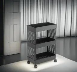 MASHUR FAB Kitchen Storage Trolley | 3-Layer Plastic Rack with Wheels for Vegetables, Fruits & Daily Essentials - Image 3