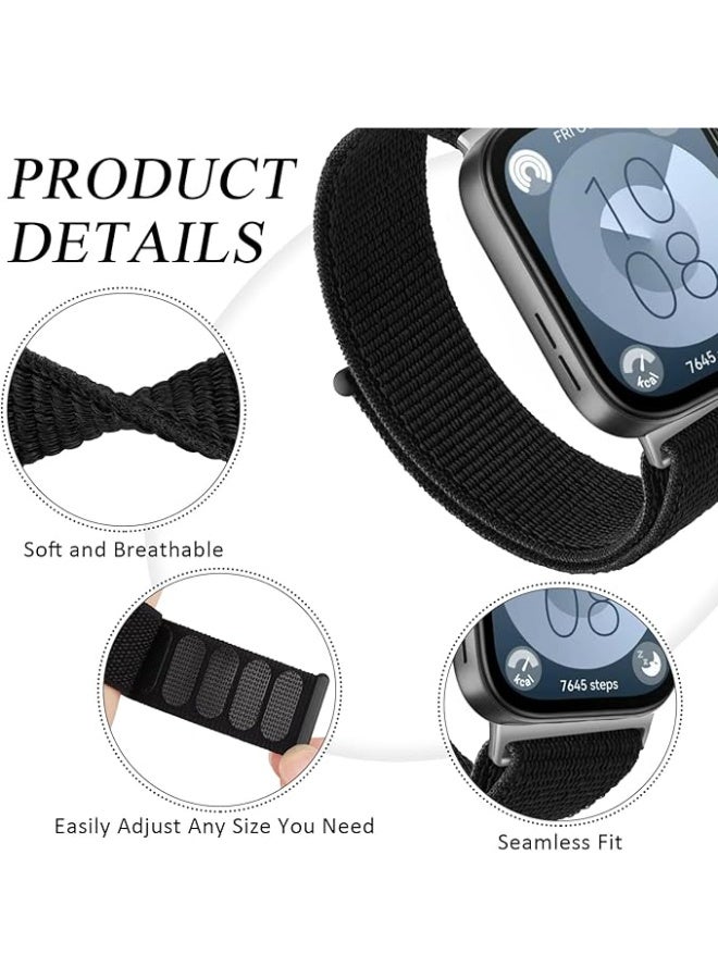 Strap, Soft Nylon Replacement Straps with Velcro Fastener for Huawei Watch Fit 3/Fit 4/Fit 4 Pro Women Men - Image 3