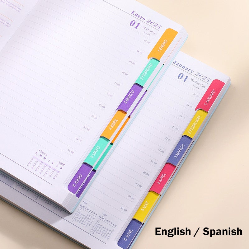 2025 Planner Notebook: Blue 180 Lay Flat Writing, Premium Wear-Resistant Cover - Colorful Monthly Ribbon Bookmark To Do List Notebook for Office, Travel, Home & Gifting - Image 4
