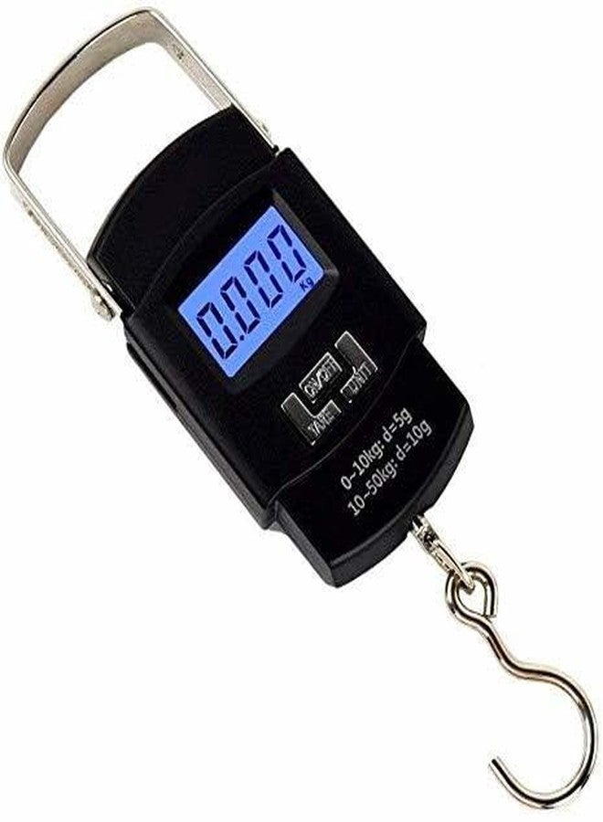 Weight Machine for Luggage, Wait Machine, Luggage Wighing Scale, Digital Weighing Scale, Bag Weighing Scale for Luggage, Electronic Portable Fishing Hook Type Digital LED Screen, 50 kg (Black) Vcx-51 - Image 1