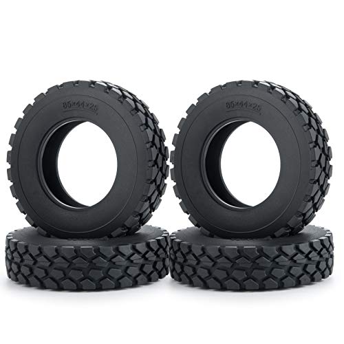 RCHUBAM RCHub 4pcs RC Rubber Tires Wheels Tires for 114 Tamiya Tractor Trucks Trailer RC Car 25mm - Image 1