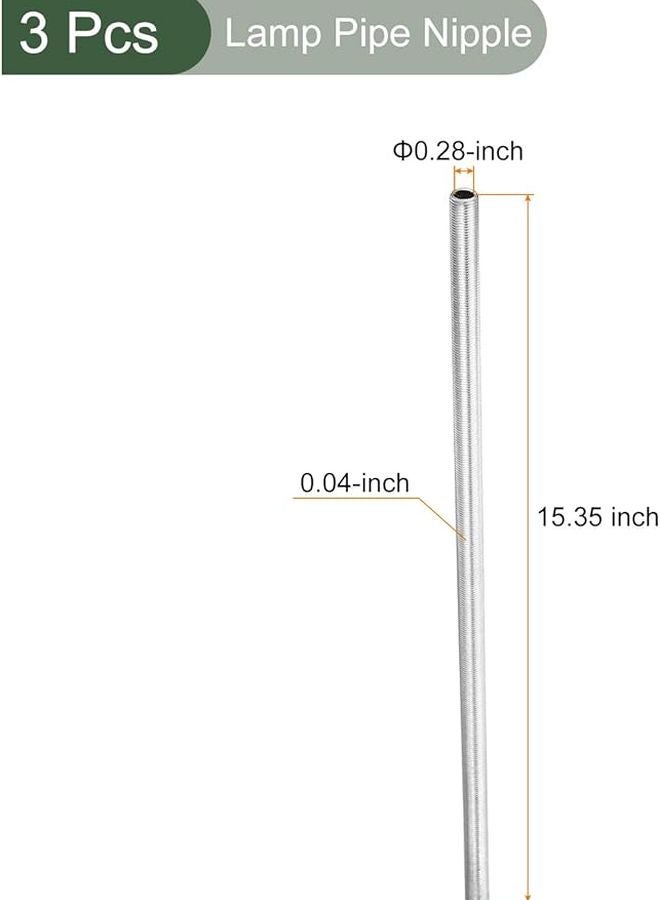 يوكيف 3 حزمة مصباح أنبوب حلمة M10 خيط 39 سم مطلي بالزنك لتركيبات الإضاءة - Image 3