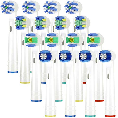 MAYCREATE® Replacement Brush Heads Compatible With Pack of 8 Generic Crossaction Electric Toothbrush Heads, For Oralb Braun Bases (16) - Image 1