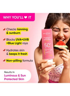 Dot & Key Watermelon Hyaluronic Sunscreen Spf 50 Pa+++| For Oily, Normal & Combination Skin | Uv + Blue Light Protection | Lightweight | No White Cast | Boosts Vitamin D Absorption | 50G…  - Image 4