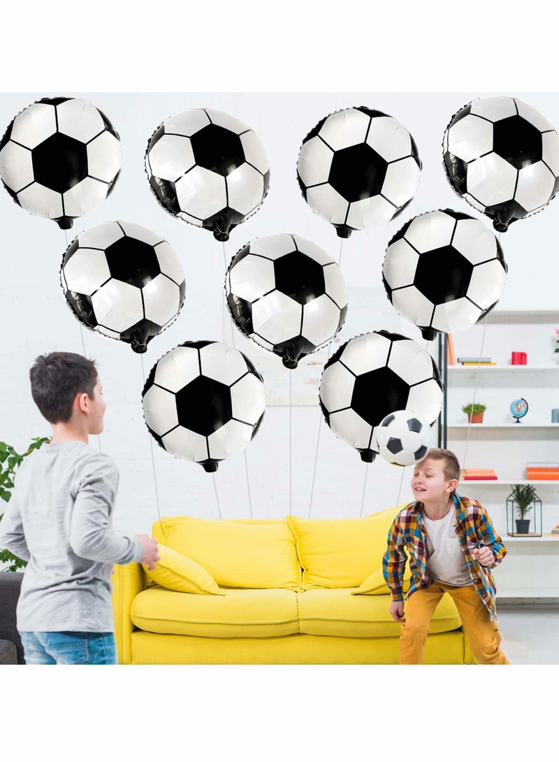 Football Balloons for Football Party Decoration, 18 Inch Foil Football Balloons, 4D Round Football Balloons for Football Themed Birthday Party Supplies, World Cup Decorations (Pack of 10) - Image 5