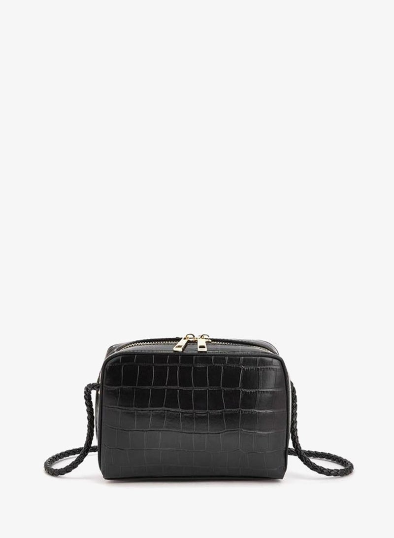 Celeste Textured Crossbody Bag With Zip Closure - Image 5