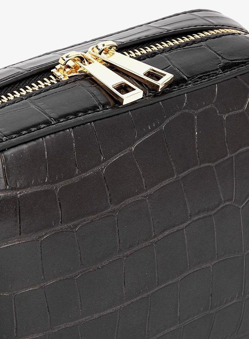 Celeste Textured Crossbody Bag With Zip Closure - Image 4