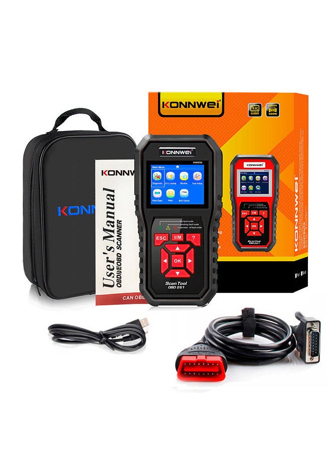 Konnwei KONNWEI KW850 OBDII Scanner Auto Code Reader Diagnostic Check Engine Light Scan Tool for OBDII Cars After 1996  - Image 1