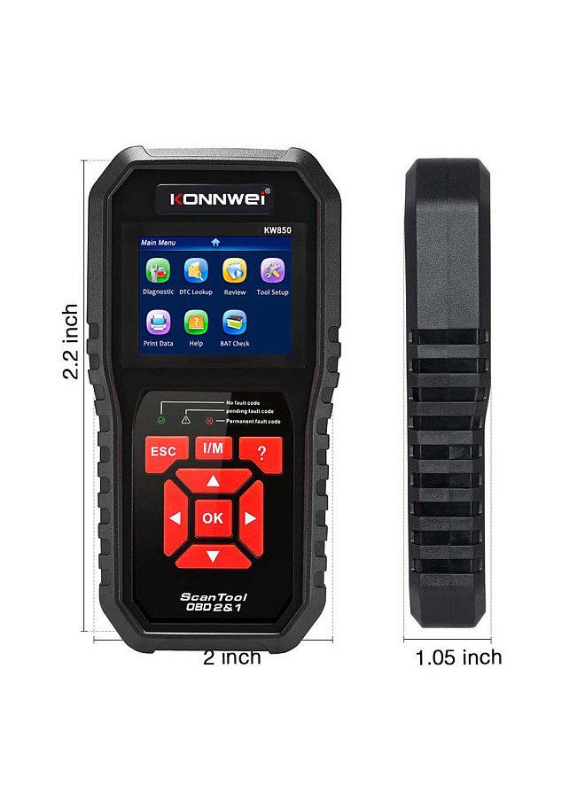 Konnwei KONNWEI KW850 OBDII Scanner Auto Code Reader Diagnostic Check Engine Light Scan Tool for OBDII Cars After 1996  - Image 4