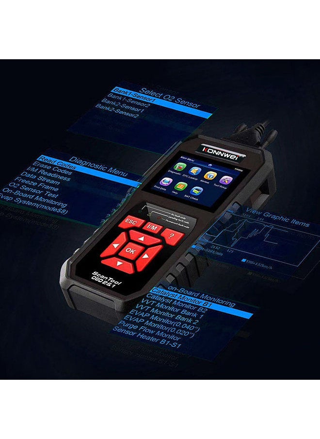 Konnwei - KONNWEI KW850 OBDII Scanner Auto Code Reader Diagnostic Check Engine Light Scan Tool for OBDII Cars After 1996 - Image 1