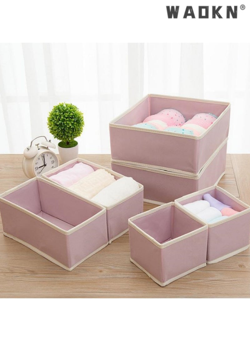 WAOKN 6-Piece Expanded Drawer Organizer Set: Versatile Foldable Closet Solution with Underwear Baskets & Cubes for Maximum Clothing Storage & Organization  - Image 5