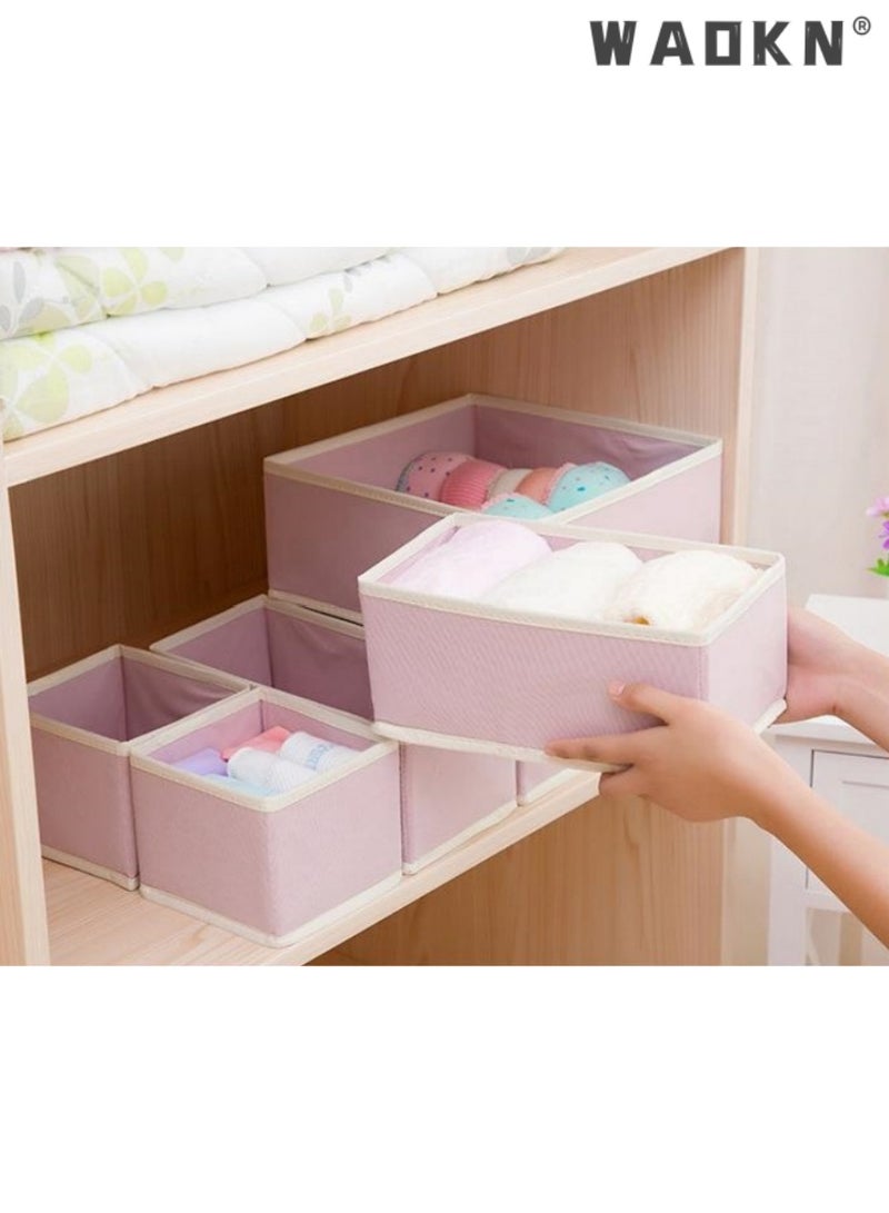 WAOKN 6-Piece Expanded Drawer Organizer Set: Versatile Foldable Closet Solution with Underwear Baskets & Cubes for Maximum Clothing Storage & Organization  - Image 4