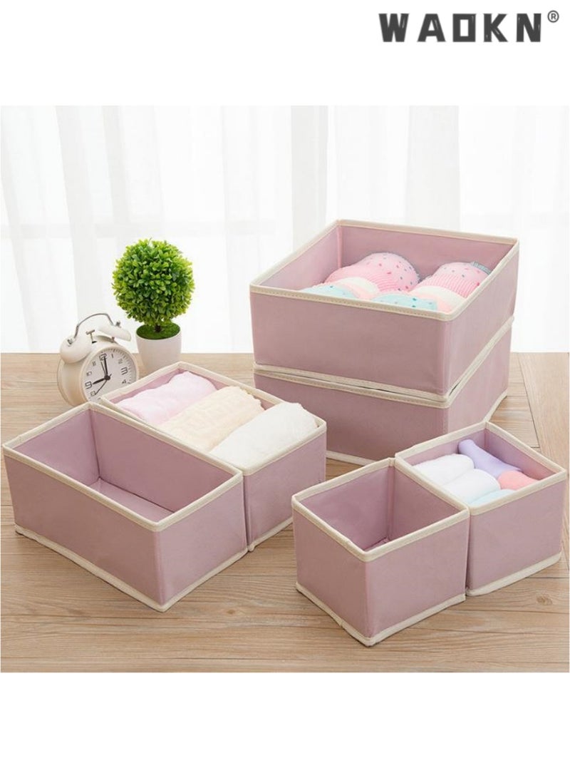 WAOKN 6-Piece Expanded Drawer Organizer Set: Versatile Foldable Closet Solution with Underwear Baskets & Cubes for Maximum Clothing Storage & Organization  - Image 3