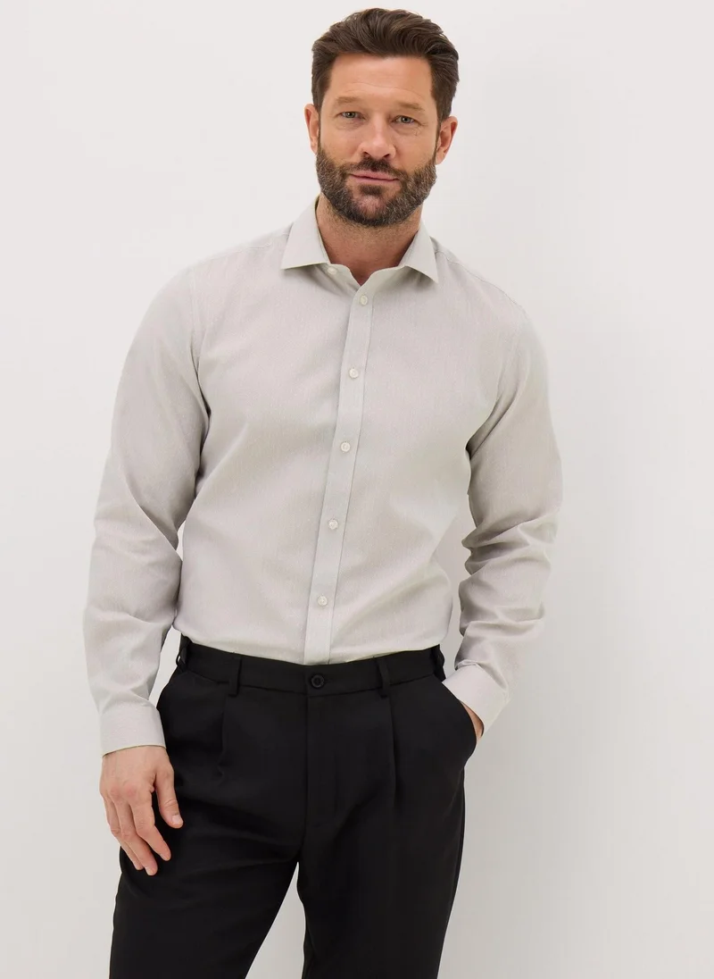 Matalan Taylor & Wright Stone Dobby Regular Fit Shirt