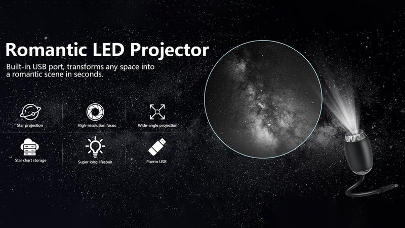 2 في 1 USB Star Galaxy Projector Night Light مع 12 فيلم زجاجي فائق الدقة بتركيز قابل للتعديل، شرائح قابلة للاستبدال، إضاءة محيطة بنجمة الغرفة، جهاز عرض، مصباح إسقاط للجو الداخلي لسقف السيارة