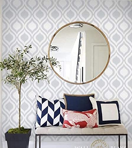 Quality Mirrors Quality Mirrors Round Wooden Decorative Big Large Royal Modern Round Wall Mount Mirror 24 x 24 inches Silver Framed  - Image 2