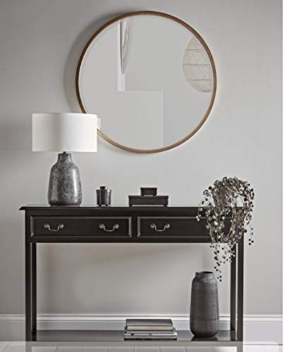 Quality Mirrors Quality Mirrors Round Wooden Decorative Big Large Royal Modern Round Wall Mount Mirror 24 x 24 inches Silver Framed  - Image 4