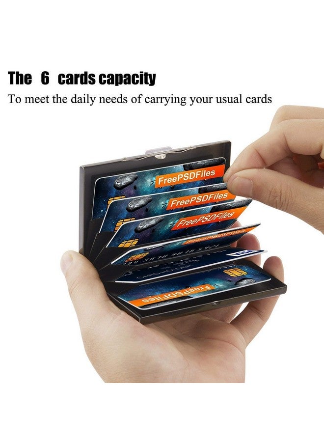 Stylbase 6 Slots RFID Protected Metal Credit Card Holder Wallet for Men & Women(Shiny Black,9.5 x 6.5 x 1.3 cm) - Image 2