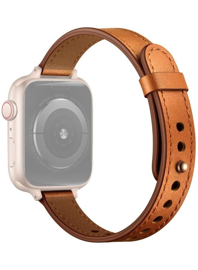 NIBEMINENT 14mm Couple Style Leather Replacement Strap Watchband For Apple Watch Series 7/6/SE/5/4/3/2/1 45/44/42mm Multicolour - Image 1