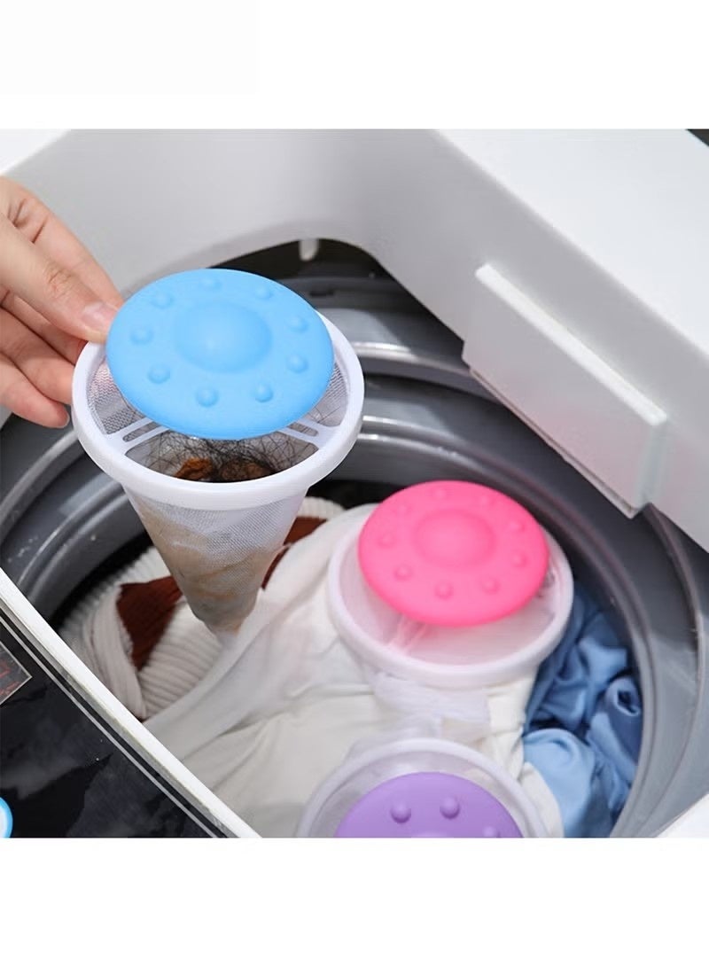 3 قطع قابلة لإعادة الاستخدام غسالة عائمة حقيبة شبكية فلتر الشعر حقيبة شبكية مزيل شعر الغسيل مجمعة فرو الحيوانات الأليفة للاستخدام المنزلي تصميم شبكي بلاستيكي للاستخدام بدون كهرباء يمنع التشابك - Image 3