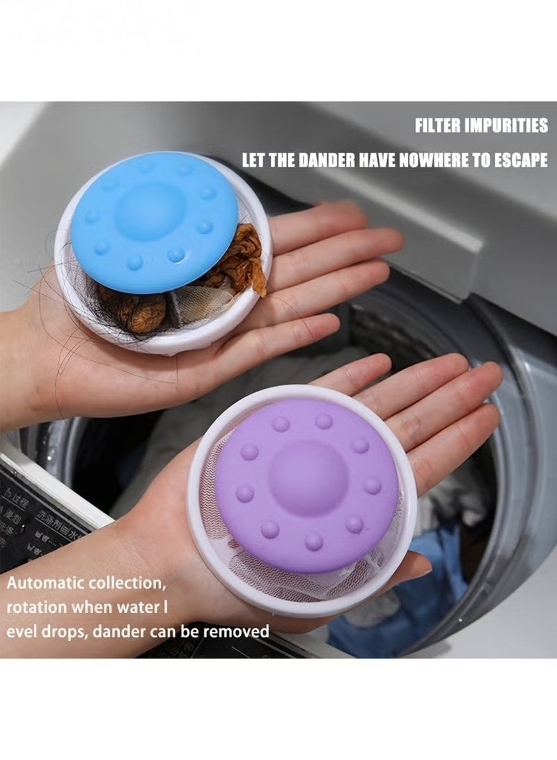 3 قطع قابلة لإعادة الاستخدام غسالة عائمة حقيبة شبكية فلتر الشعر حقيبة شبكية مزيل شعر الغسيل مجمعة فرو الحيوانات الأليفة للاستخدام المنزلي تصميم شبكي بلاستيكي للاستخدام بدون كهرباء يمنع التشابك - Image 4
