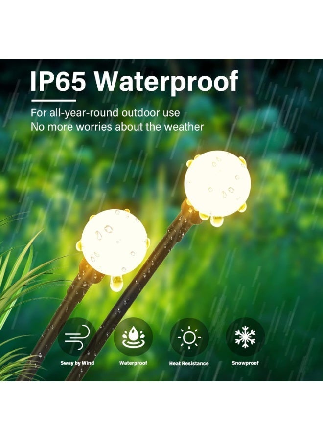 Double B traders Solar Lights Outdoor Waterproof - Swaying Solar Garden Firefly Lights with Highly Flexible Copper Wires, Yard Pathway Christmas Landscape Stake Lights, 2 Packs - Image 5