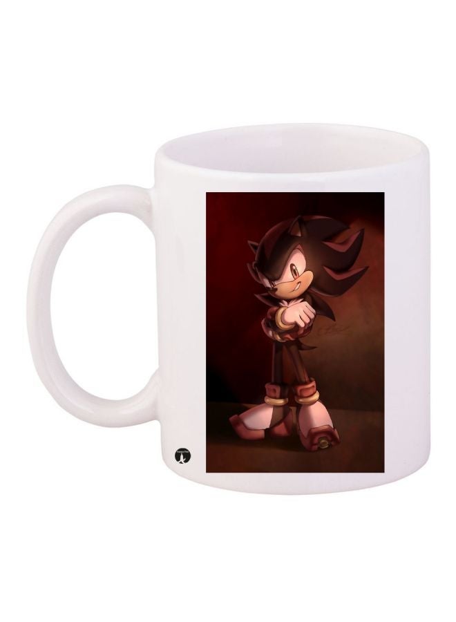 Sonic The Hedgehog Printed Coffee Mug White/Brown/Beige 11ounce