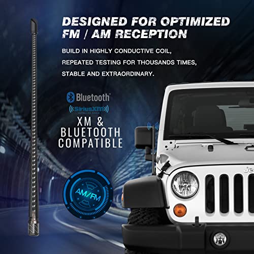 RYDONAIR Antenna Compatible with Jeep Wrangler All Models 2007-2025 & Jeep Gladiator 2020-2025, Internal Copper Coil for Enhanced Reception, 13 inches Flexible Rubber Antenna Replacement - Image 2